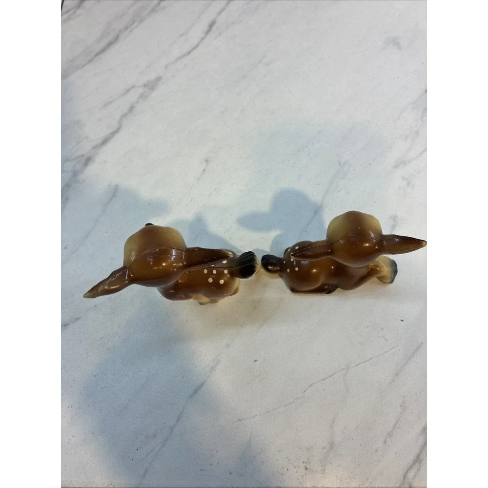 Vintage‎ Big Eye Christmas Reindeer Fawn Deer Bambi Look Figurine Hard Plastic